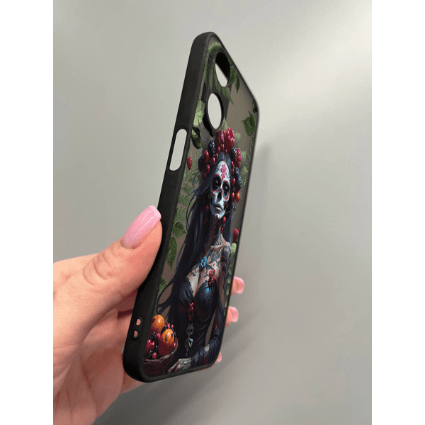 Чохол для Oppo A78 4G з захистом камери Санта-Муерте з листями