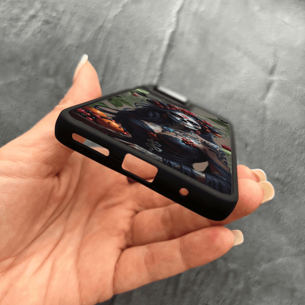Чехол для Motorola G14 Санта-Муэрте с листьями