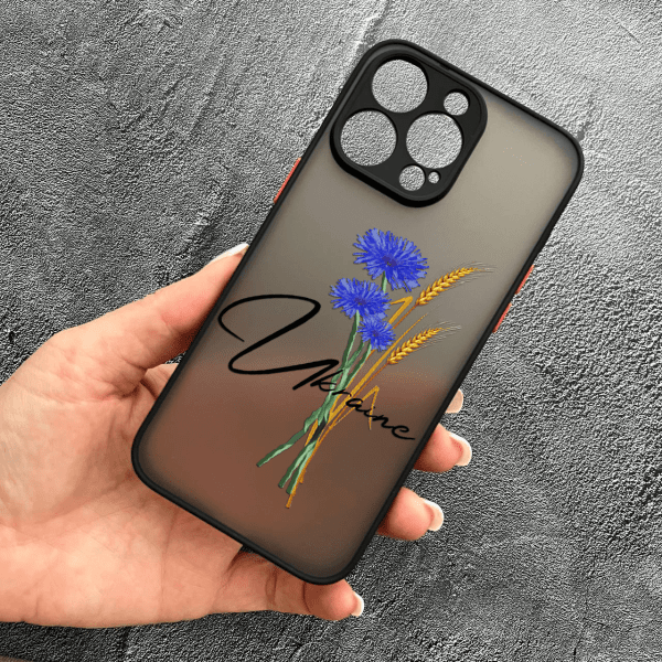 Чохол для iPhone 13 Pro Max з захистом камери патріотичний з волошкою