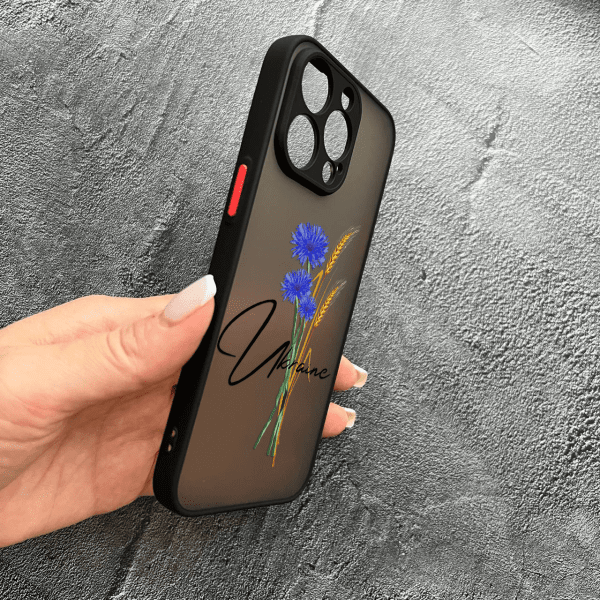 Чохол для iPhone 13 Pro Max з захистом камери патріотичний з волошкою