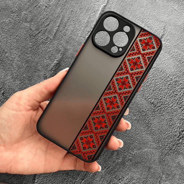 Чехол для iPhone 13 Pro Max с защитой камеры вышиванка Киевщина