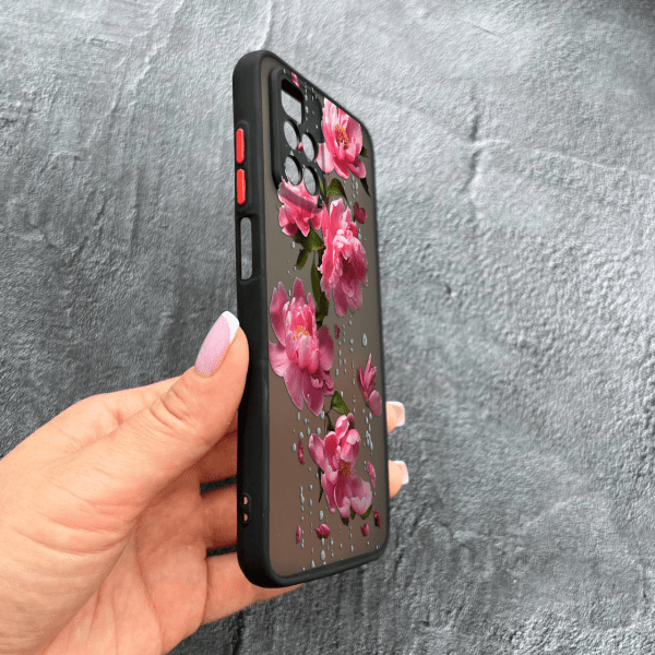 Чехол для Xiaomi Redmi 10 с защитой камеры пиона с дождем
