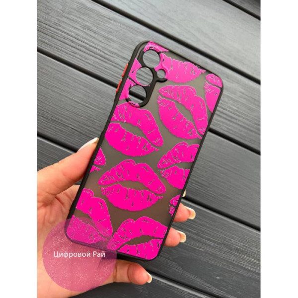 Чохол для Samsung Galaxy M34 з захистом камери рожеві губи