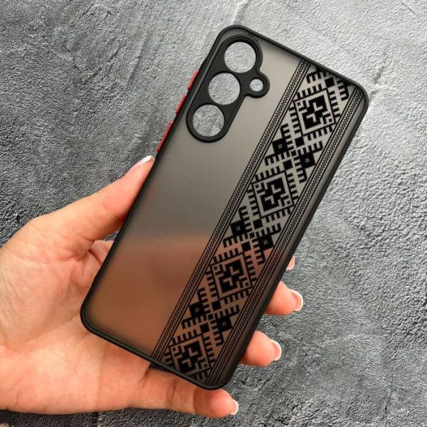 Чохол для Samsung Galaxy M34 з захистом камери вишиванка чорна оригінальна