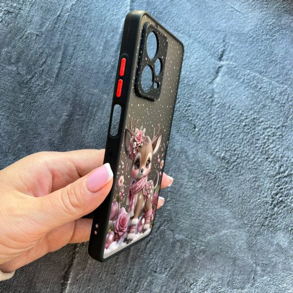 Чохол для Xiaomi Redmi Note 12 Pro 5G з захистом камери новорічне оленятко
