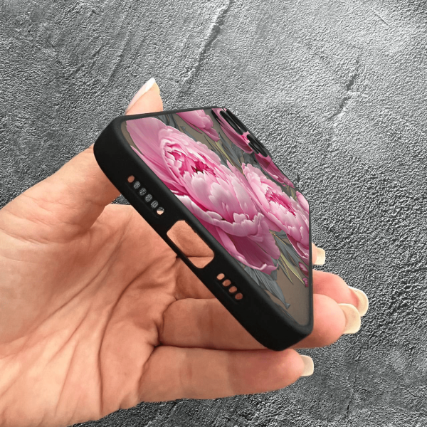 Чехол для iPhone 14 Pro Max с защитой камеры пиона крупные
