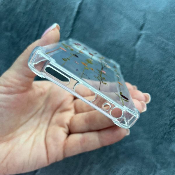 Чехол для Tecno Spark 20 Pro с защитой камеры лианы противоударный прозрачный силиконовый чехол