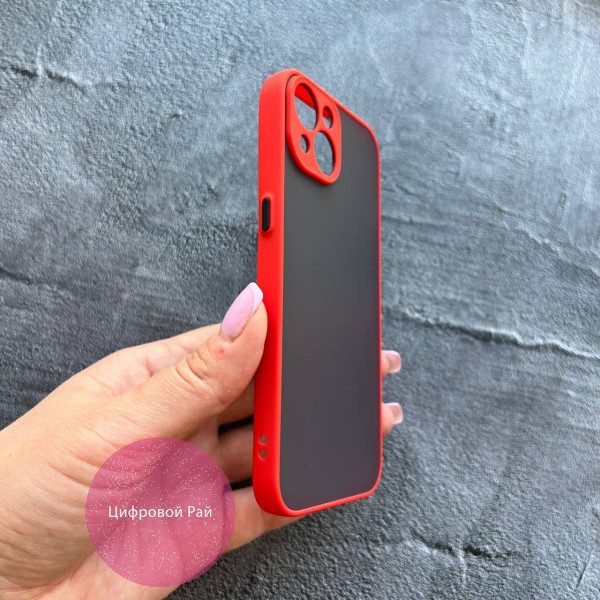 Чехол для iPhone 15 с защитой камеры матовый пластик без дизайна
