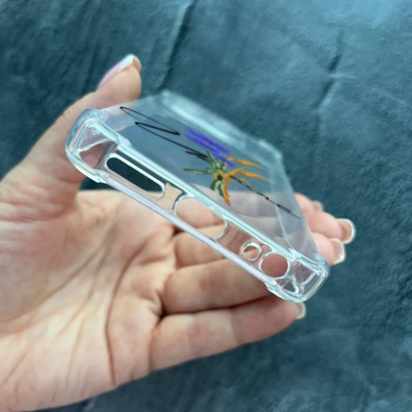 Чехол для Tecno Spark 20 Pro с защитой камеры патриотический с волошкой противоударный прозрачный силиконовый чехол