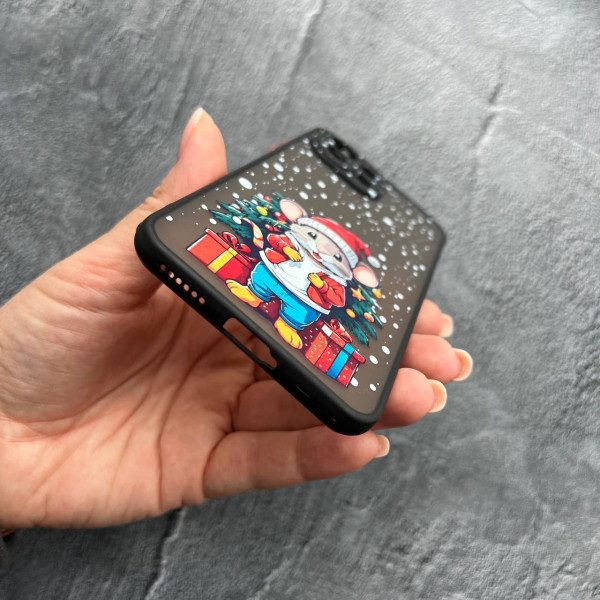 Чехол для Xiaomi Mi 11 Lite с защитой камеры новогодний мышонок
