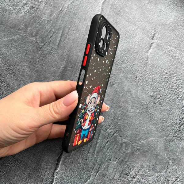 Чехол для Xiaomi Mi 11 Lite с защитой камеры новогодний мышонок