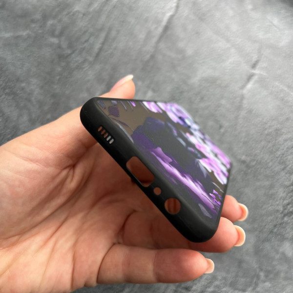 Чехол для Samsung Galaxy A12 / M12 с защитой камеры пантера с цветами