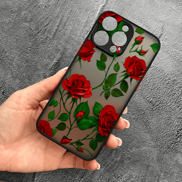 Чехол для iPhone 13 Pro с защитой камеры красные розы