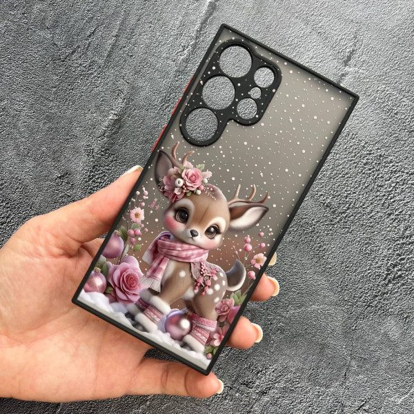  Чохол для Samsung Galaxy S23 Ultra з захистом камери новорічне оленятко