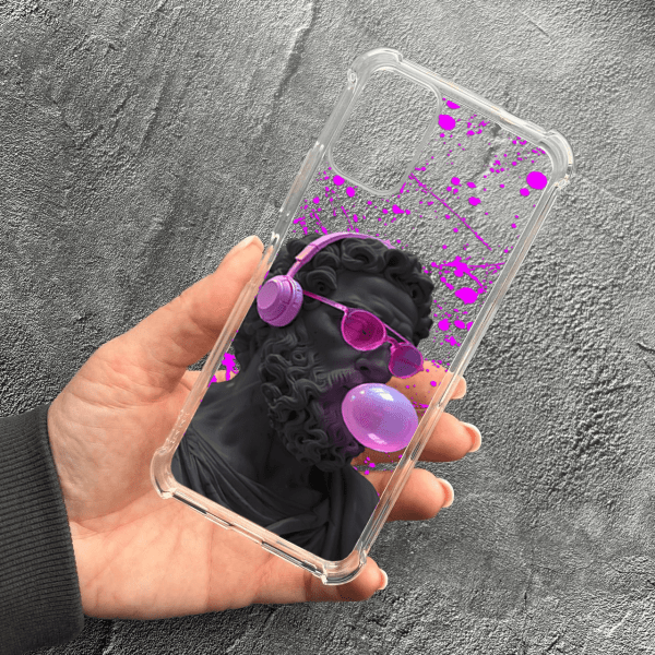 Чехол для Nokia C32 Давид с жвачкой противоударный прозрачный силиконовый чехол
