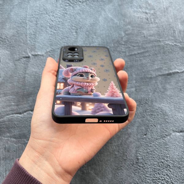 Чехол для Xiaomi Mi 10T / 10T Pro с защитой камеры с новогодним хомячком в розовой шапочке