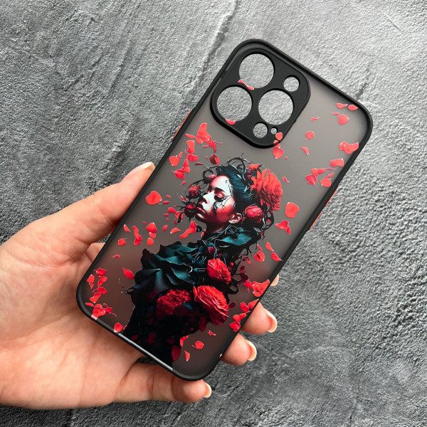 Чохол для IPhone 14 Pro Max з захистом камери дівчина в пелюстках