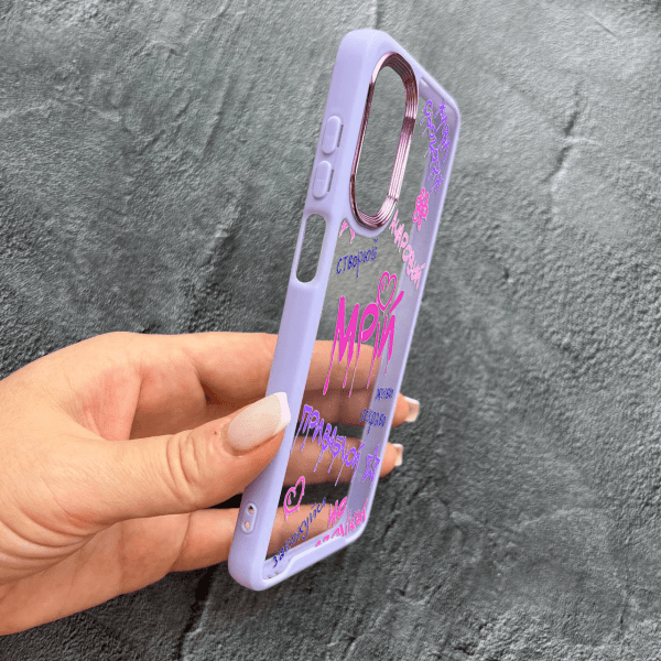 Чехол для Oppo A38 / A18 с надписью мечтай с лавандовым бортиком