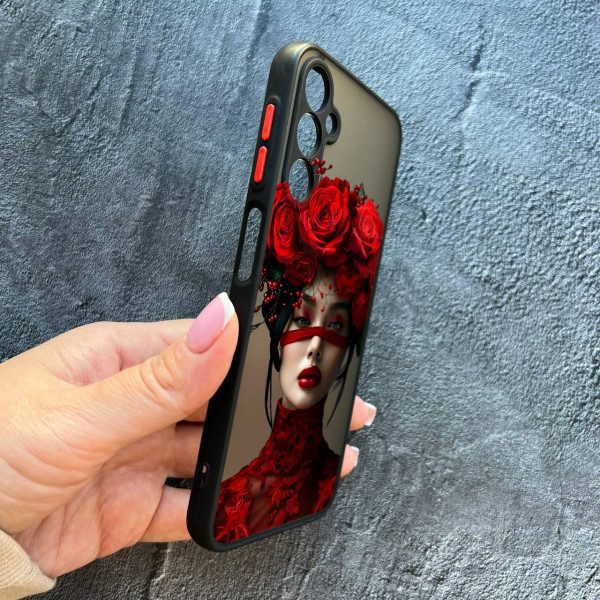 Чехол для Samsung Galaxy M35 с защитой камеры с девочкой и цветами