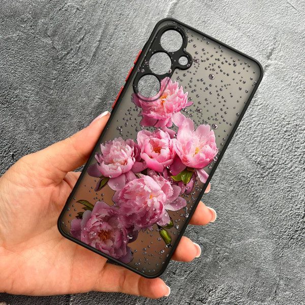 Чехол для Samsung Galaxy M35 с защитой камеры с цветами и каплями