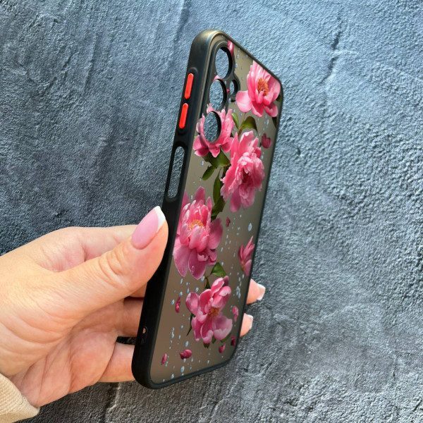 Чехол для Samsung Galaxy M35 с защитой камеры с цветами и дождем