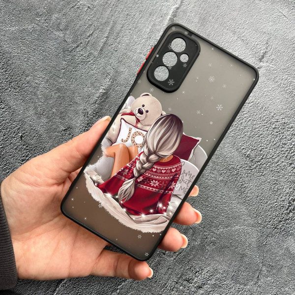 Чохол для Samsung Galaxy M52 / M52 5G з захистом камери з дівчинкою новорічний