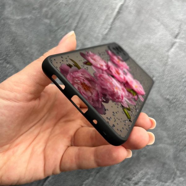 Чехол для Samsung Galaxy M52 / M52 5G с защитой камеры с цветами и каплями