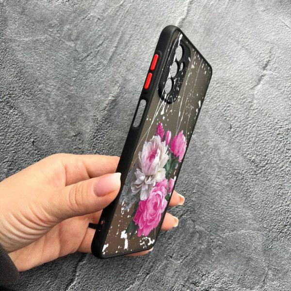 Чохол для Samsung Galaxy M52 / M52 5G з захистом камери з квітами півонії класичні