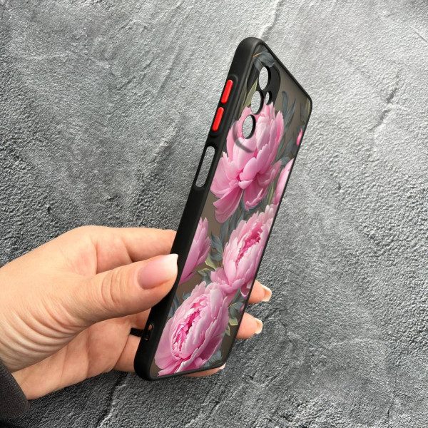 Чохол для Samsung Galaxy M52 / M52 5G з захистом камери з квітами півоніями крупними