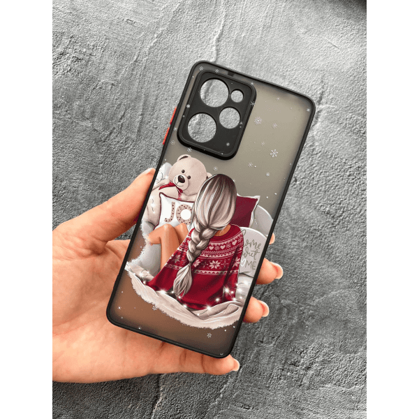 Чехол для Xiaomi Poco X5 Pro 5G с защитой камеры с новогодней девочкой