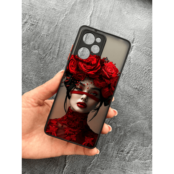 Чохол для Xiaomi Poco X5 Pro 5G з захистом камери з дівчинкою та квітами