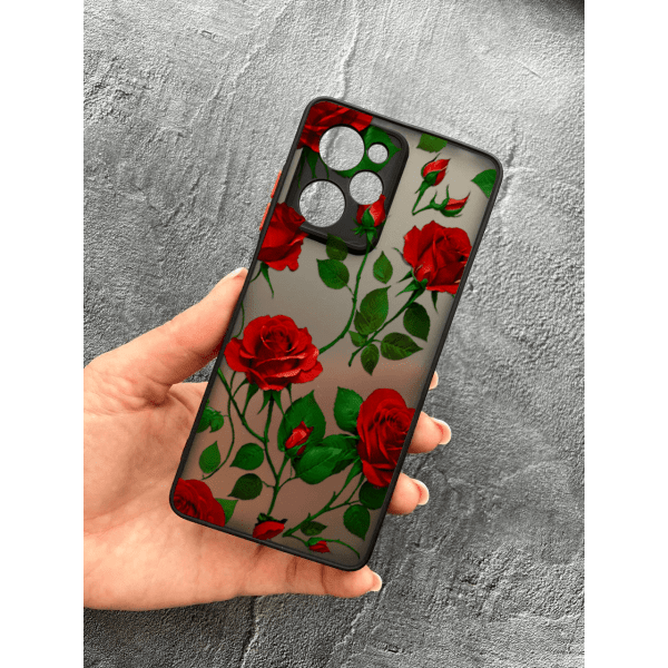 Чохол для Xiaomi Poco X5 Pro 5G з захистом камери з квітами червоні троянди