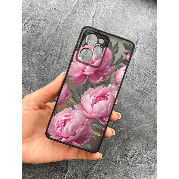 Чохол для Xiaomi Poco X5 Pro 5G з захистом камери з квітами півоніями крупними