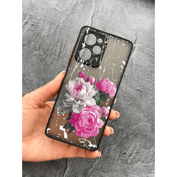 Чехол для Xiaomi Poco X5 Pro 5G с защитой камеры с классическими пионами
