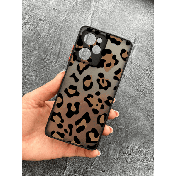 Чохол для Xiaomi Poco X5 Pro 5G з захистом камери з леопардом шоколадним