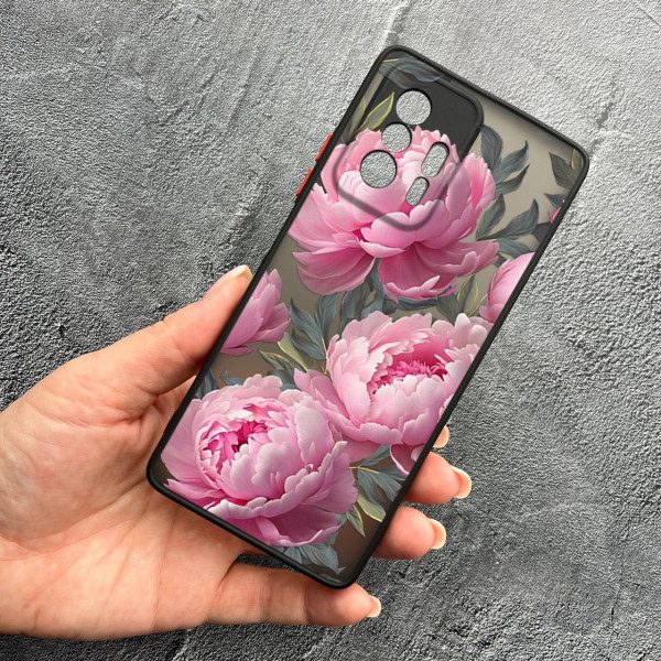 Чехол для Xiaomi 11T / 11T Pro с защитой камеры с цветами пионами крупными