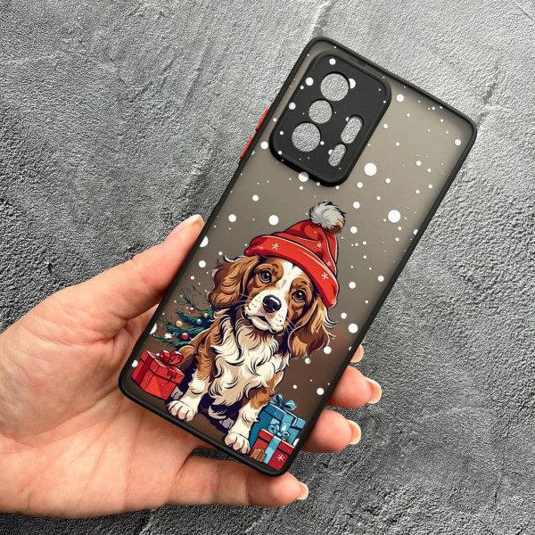 Чохол для Xiaomi 11T / 11T Pro з захистом камери з новорічним песиком