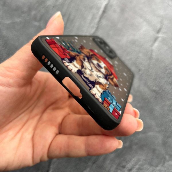Чехол для Xiaomi 11T / 11T Pro с защитой камеры с новогодним песиком