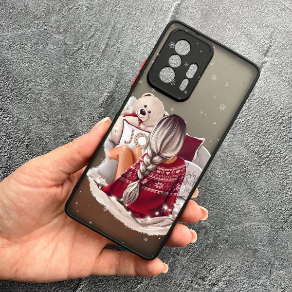 Чохол для Xiaomi 11T / 11T Pro з захистом камери з дівчинкою новорічний
