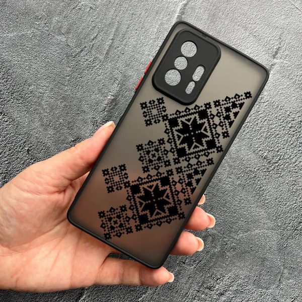 Чохол для Xiaomi 11T / 11T Pro з захистом камери з вишиванкою чорна українська