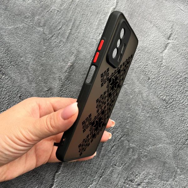 Чохол для Xiaomi 11T / 11T Pro з захистом камери з вишиванкою чорна українська