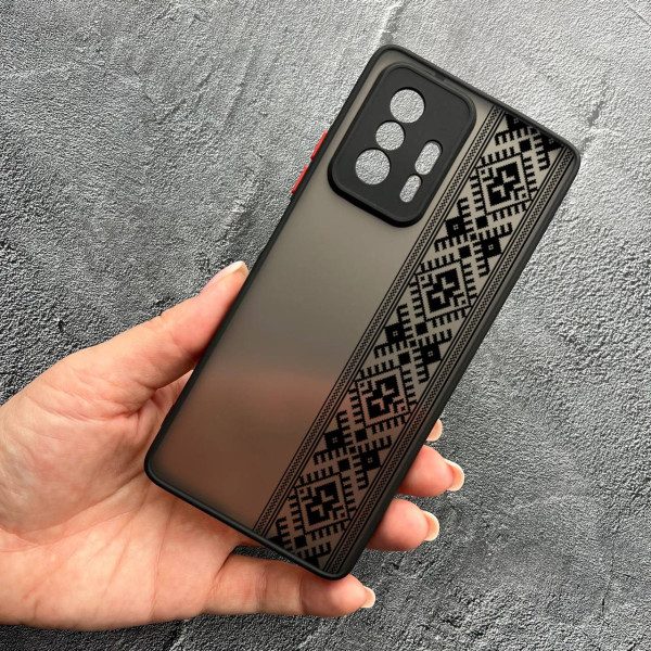 Чохол для Xiaomi 11T / 11T Pro з захистом камери з вишиванкою чорна оригінальна