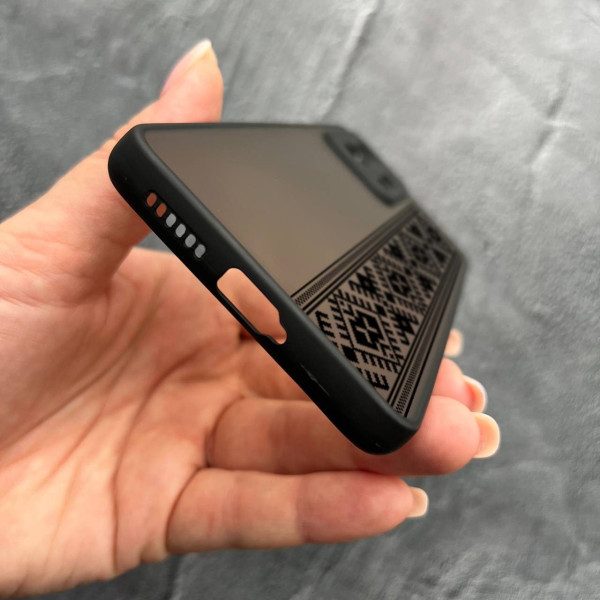 Чехол для Xiaomi 11T / 11T Pro с защитой камеры с вышиванкой черная оригинальная