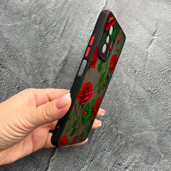 Чехол для Xiaomi 11T / 11T Pro с защитой камеры с цветами красные розы
