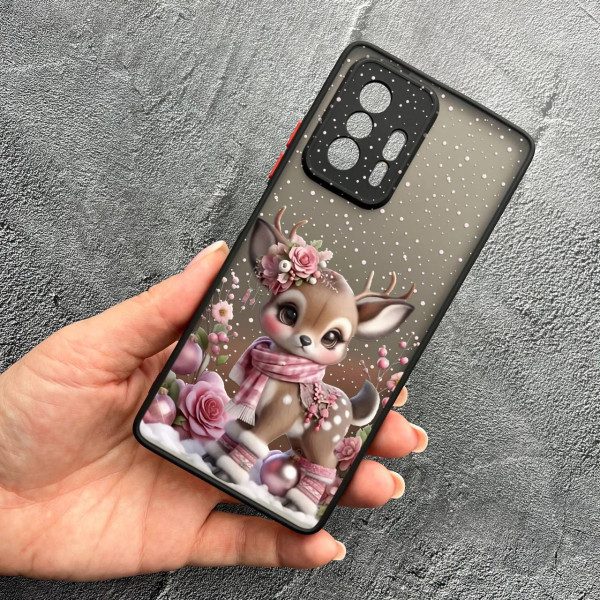 Чохол для Xiaomi 11T / 11T Pro з захистом камери з новорічним оленятком