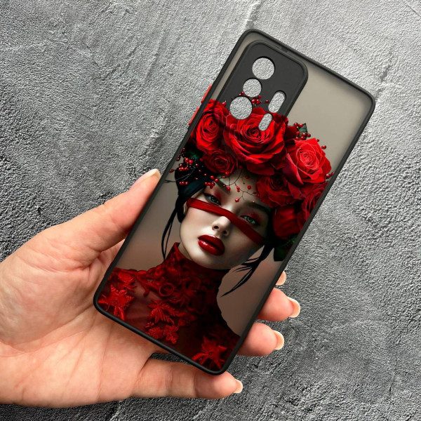 Чехол для Xiaomi 11T / 11T Pro с защитой камеры с девочкой и цветами