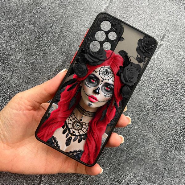 Чохол для Samsung Galaxy A33 з захистом камери дівчина Санта-Муерте у трояндах