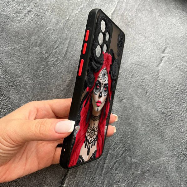 Чохол для Samsung Galaxy A33 з захистом камери дівчина Санта-Муерте у трояндах