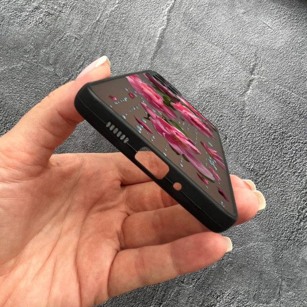 Чехол для Samsung Galaxy A33 с защитой камеры с цветами и дождем