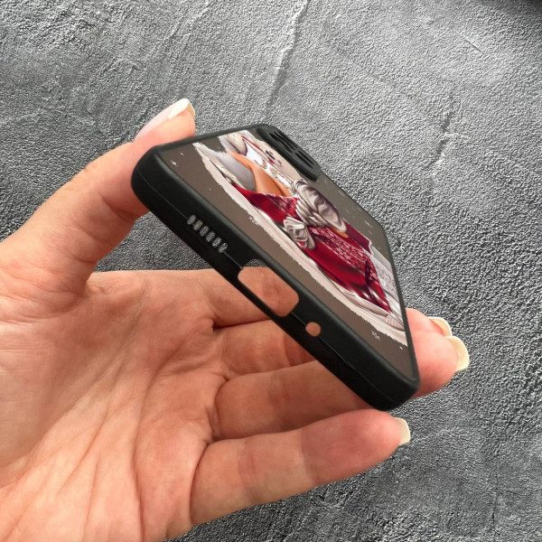 Чехол для Samsung Galaxy A33 с защитой камеры с новогодней девочкой